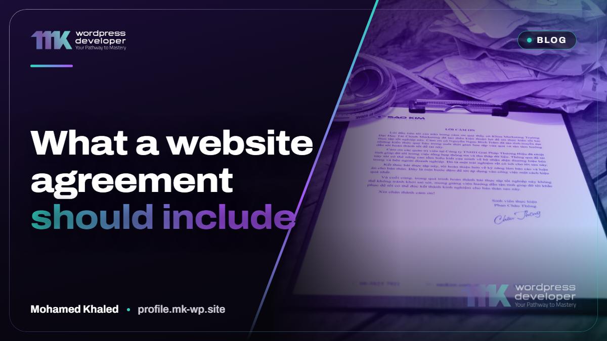 What a website agreement should include
