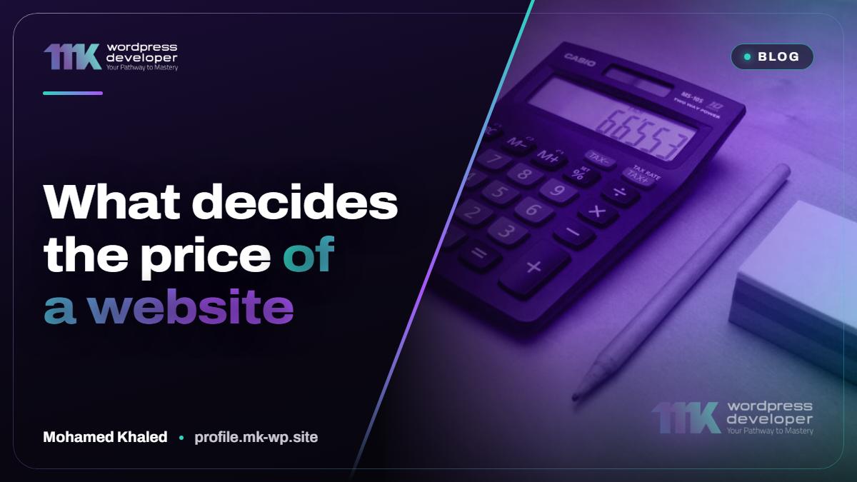 What decides the price of a website